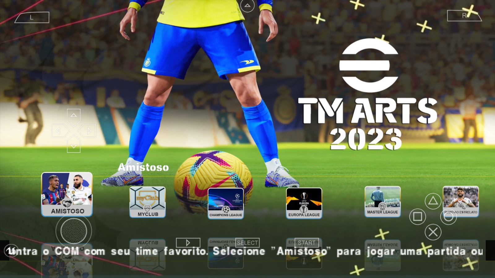 Você está visualizando atualmente LANÇOU A NOVA ATUALIZAÇÃO DO EFOOTBALL PES 2023 TM ARTS PARA CELULARES ANDROID/ PSP